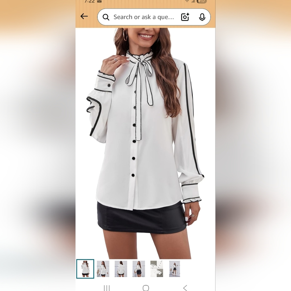 White Bow Tie  Women's Long Sleeve Shirt